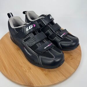 Garneau Multi Lite Cycling Shoes Black Pink Cleats‎ Womens Sz 8.5 EUR 40